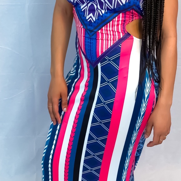 Multi-Color Bandeau Maxi Dress - Picture 2 of 2